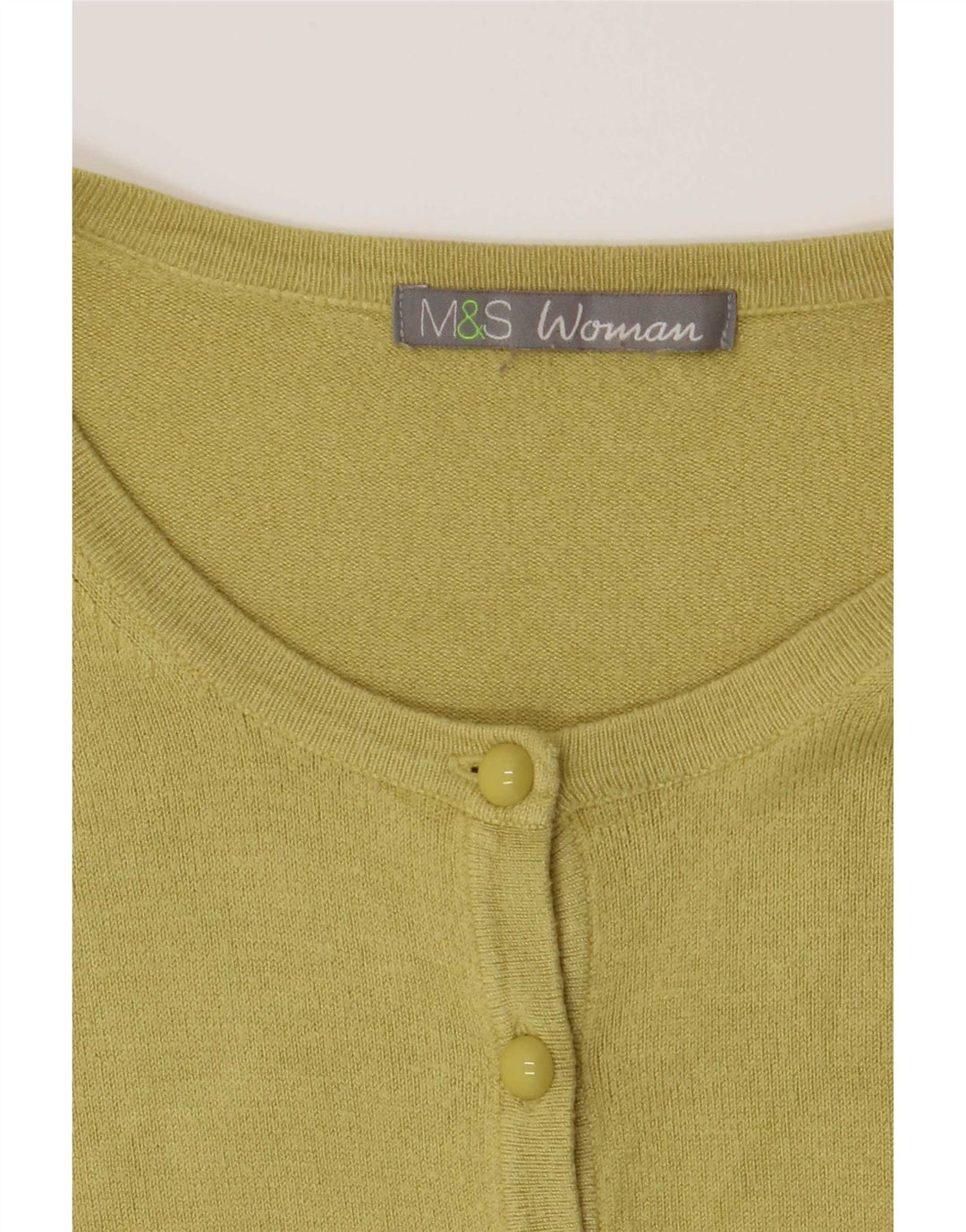 Marks & Spencer Womens Cardigan Sweater UK 14 Medium Green