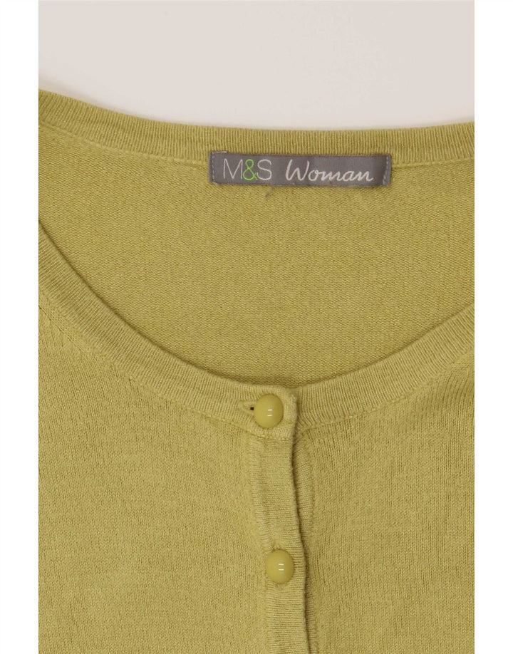 Marks & Spencer Womens Cardigan Sweater UK 14 Medium Green