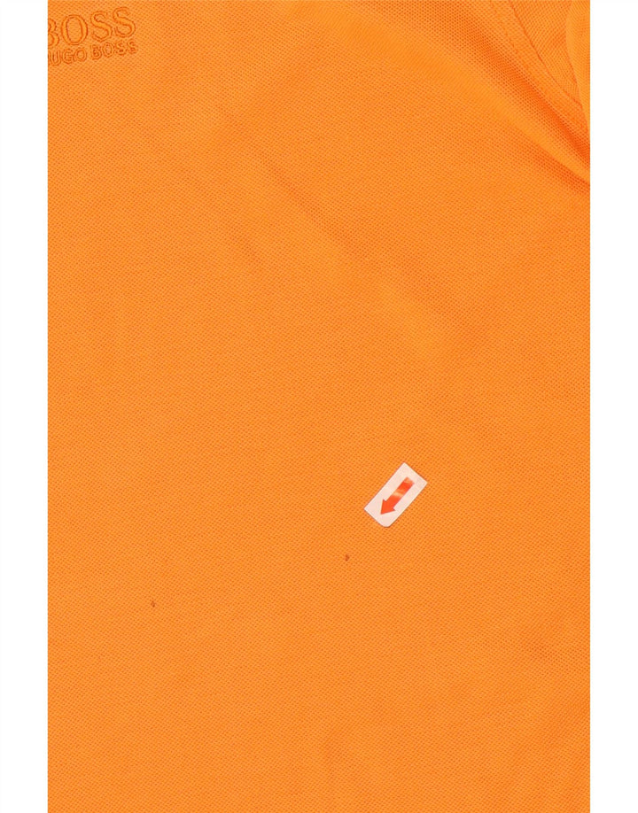 Hugo Boss Mens Polo Shirt Large Orange Cotton