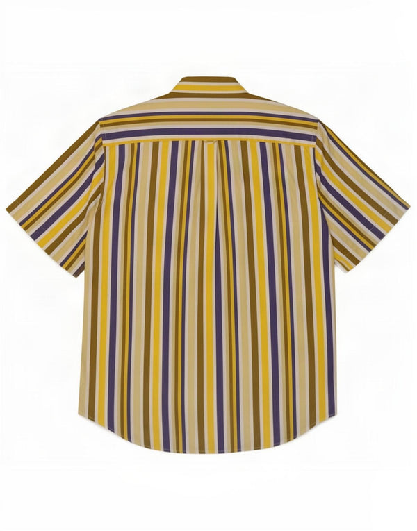 Henry s Mens Short Sleeve Shirt Size 39 15 1/2 Medium Multicoloured Striped