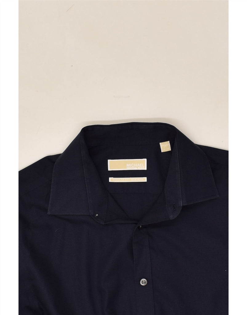 MICHAEL KORS Mens NON - IRON Regular Fit Shirt Size 17 XL Navy Blue | Vintage Michael Kors | Thrift | Second-Hand Michael Kors | Used Clothing | Messina Hembry 