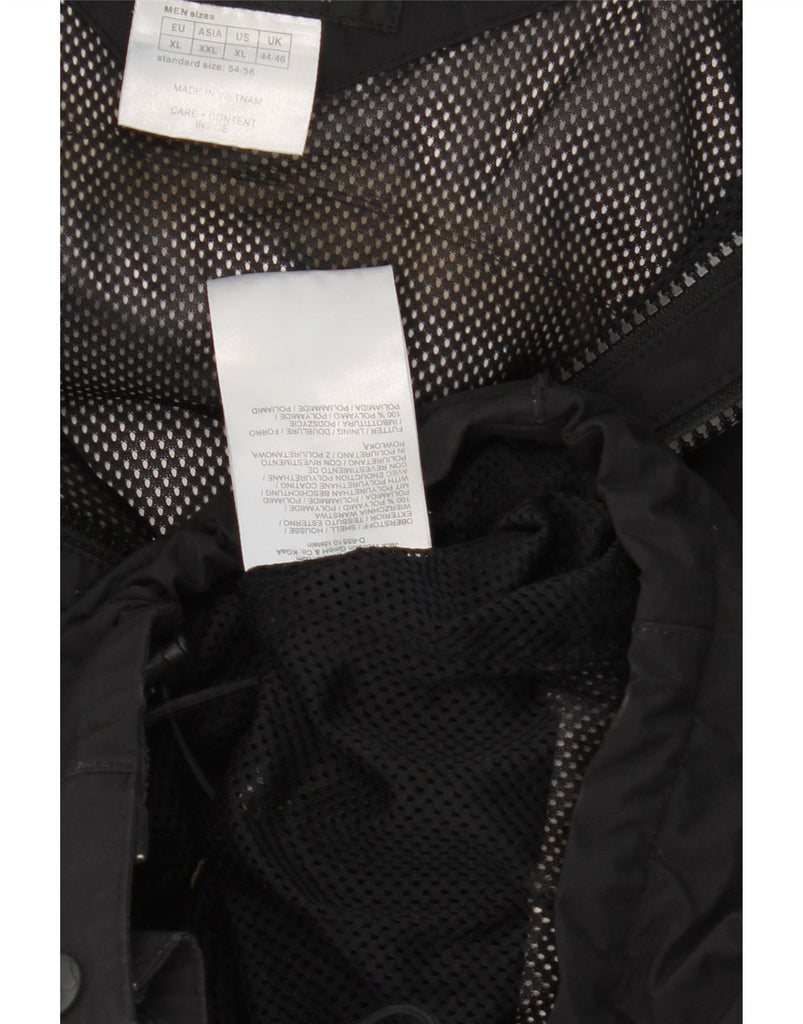 JACK WILLS Mens Hooded Rain Jacket UK 42/46 XL Black Polyamide Vintage Jack Wills and Second-Hand Jack Wills from Messina Hembry 