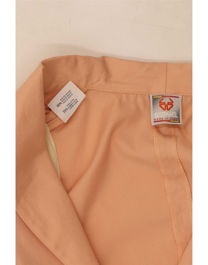 Stefanel Womens 2 Button Blazer Jacket UK 10 Small Pink Polyester