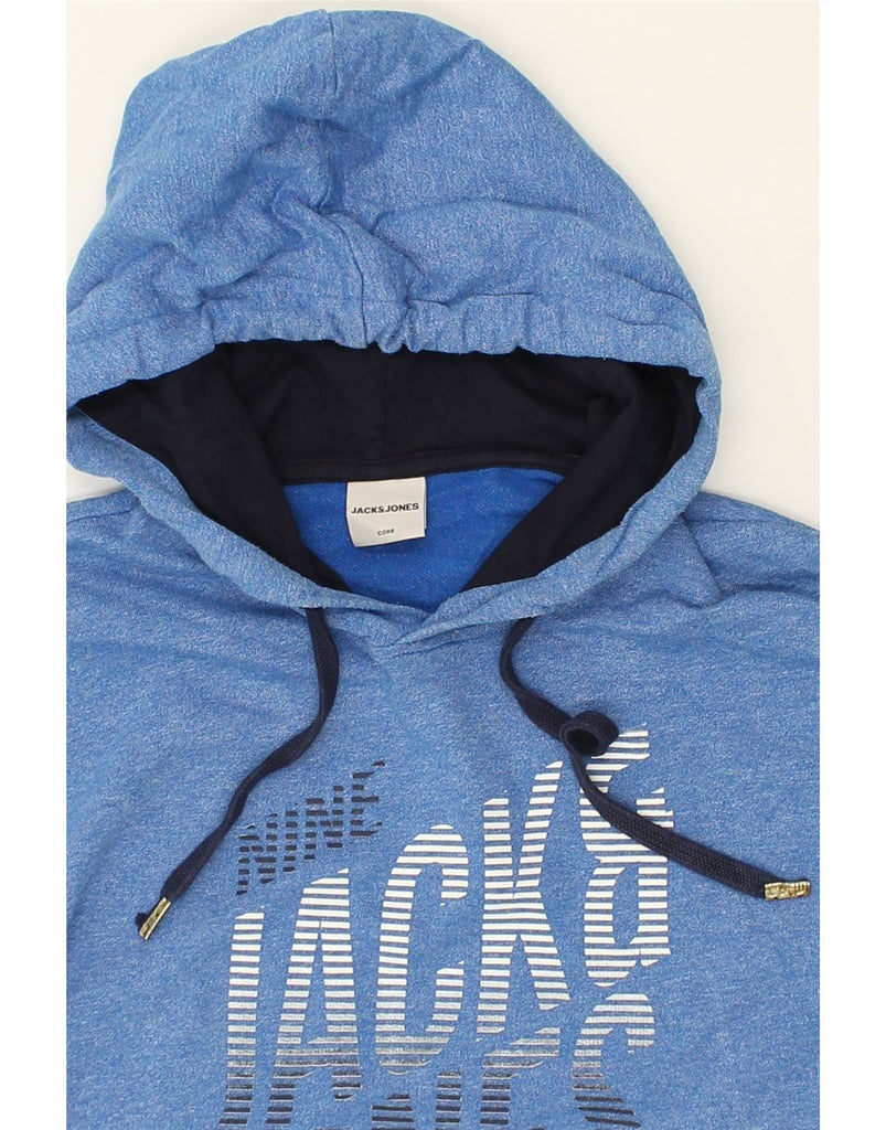 JACK & JONES Mens Graphic Hoodie Jumper Medium Blue | Vintage Jack & Jones | Thrift | Second-Hand Jack & Jones | Used Clothing | Messina Hembry 