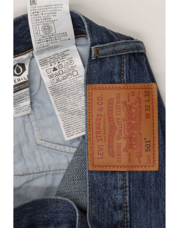 Levi's Mens 501 Straight Jeans W32 L32 Blue Cotton