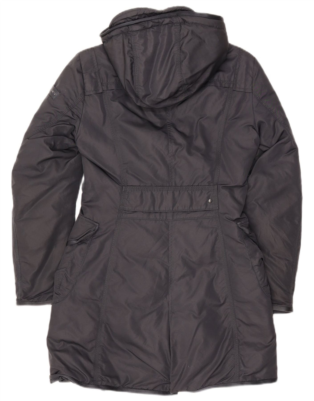 PEUTEREY Womens Hooded Padded Coat IT 40 Small Navy Blue Polyamide