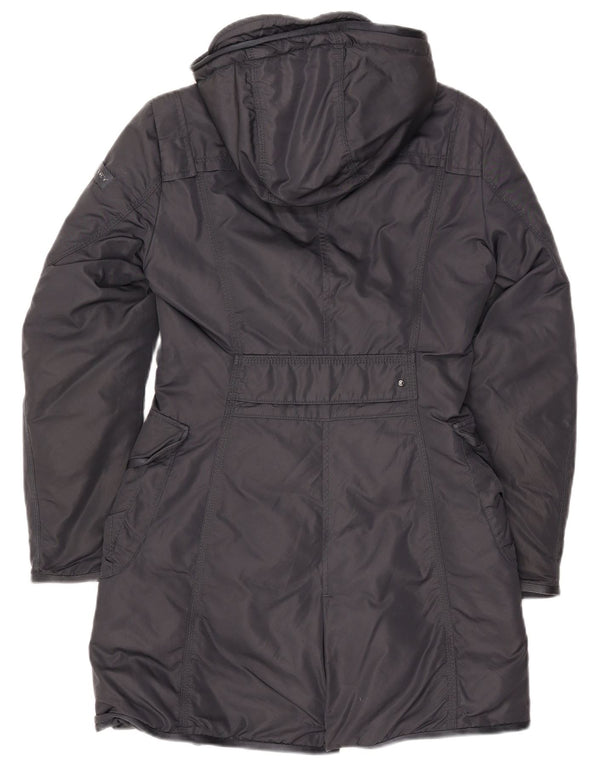 PEUTEREY Womens Hooded Padded Coat IT 40 Small Navy Blue Polyamide