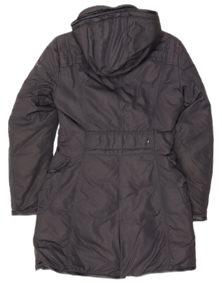 PEUTEREY Womens Hooded Padded Coat IT 40 Small Navy Blue Polyamide