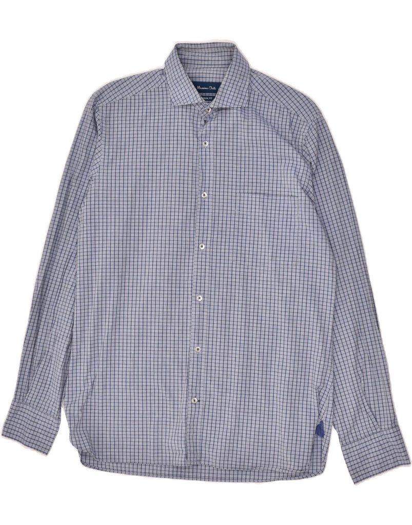 MASSIMO DUTTI Mens Casual Fit Shirt Medium Blue Check Cotton | Vintage Massimo Dutti | Thrift | Second-Hand Massimo Dutti | Used Clothing | Messina Hembry 