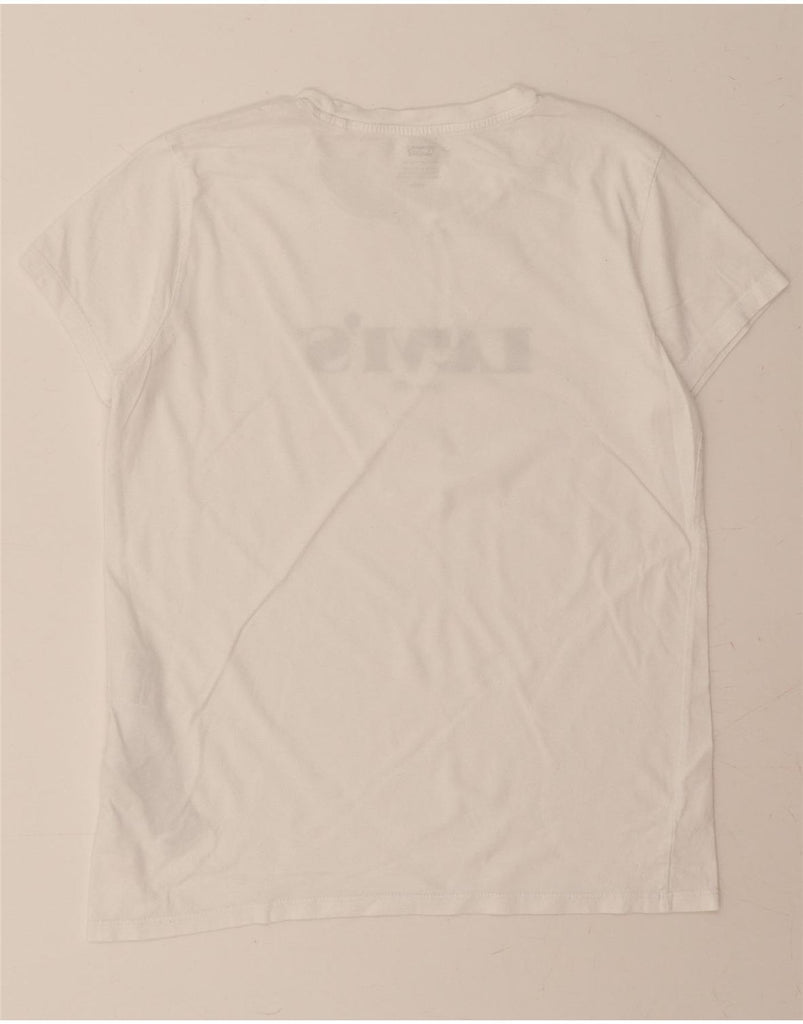 LEVI'S Womens Oversized Graphic T-Shirt Top UK 10 Small White Cotton Vintage Levi's and Second-Hand Levi's from Messina Hembry 