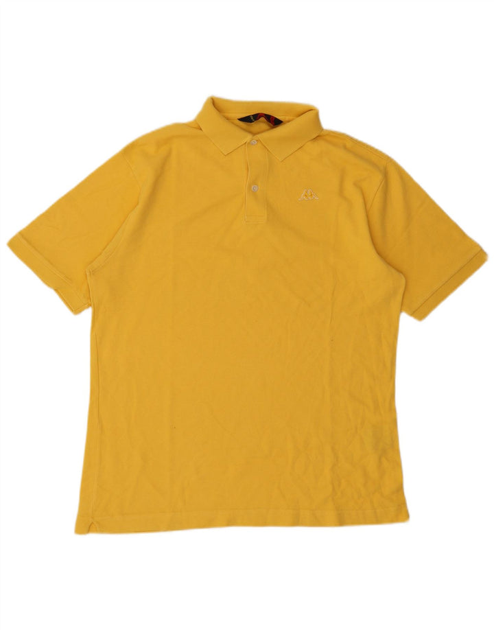 Kappa Mens Polo Shirt Medium Yellow Cotton