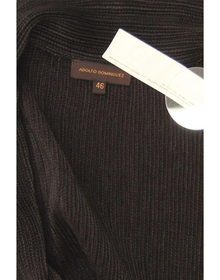Adolfo Dominguez Womens Ruffle Front Shirt Blouse IT 46 Large Black