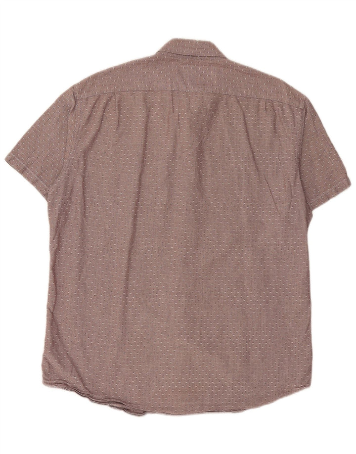 J. Crew Mens Oxford Slim Shirt Large Maroon Spotted Cotton