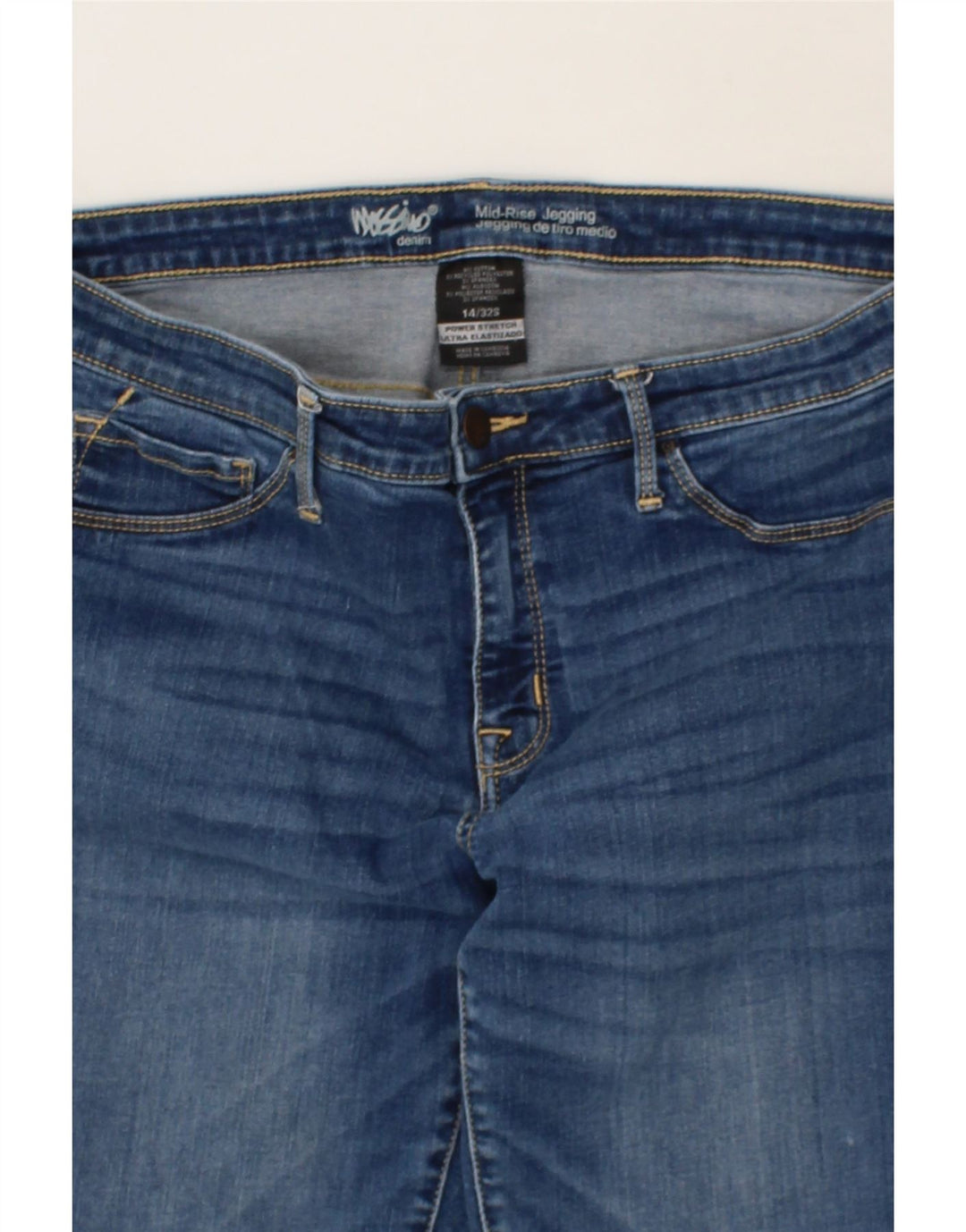 MOSSIMO Womens Mid Rise Jegging Jeans US 14 Large W32 L26 Blue Cotton Vintage Mossimo and Second-Hand Mossimo from Messina Hembry 