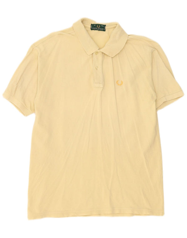 Fred Perry Mens Polo Shirt Medium Yellow Cotton
