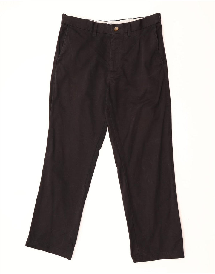 Marks & Spencer Mens Blue Harbour Straight Chino Trousers W32 L29 Black