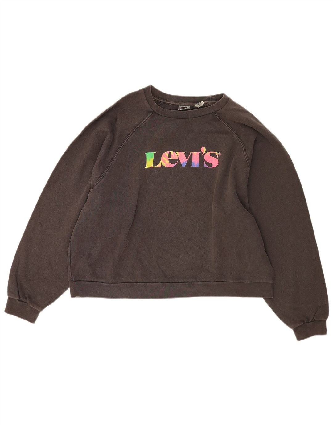 Levi's Womens Graphic Oversized Sweatshirt Jumper UK 18 XL Grey Cotton