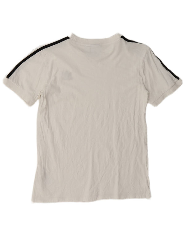 Adidas Womens Graphic T-Shirt Top UK 10 Small White Cotton