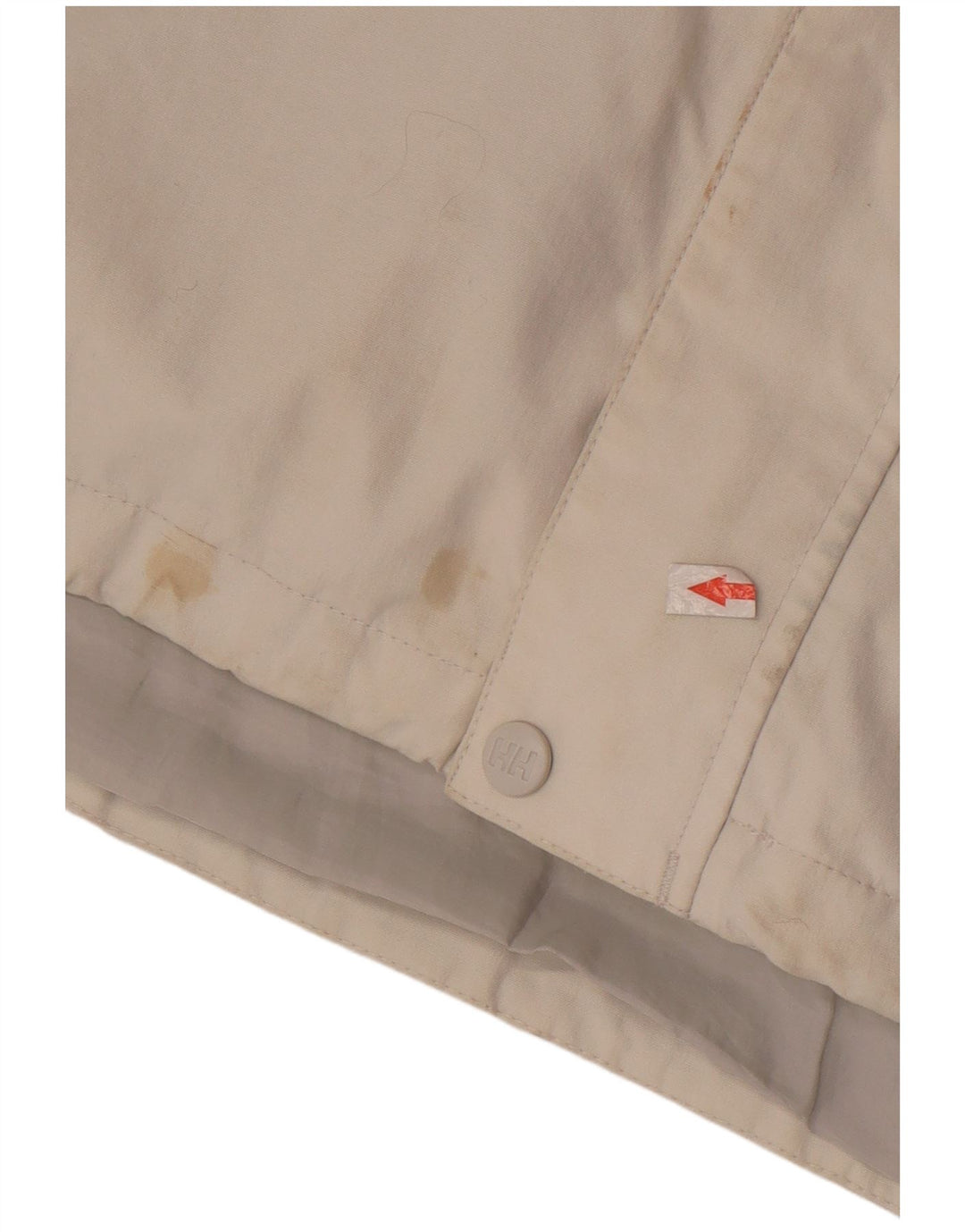 Helly Hansen Mens Hooded Rain Jacket UK 40 Large Off White Nylon