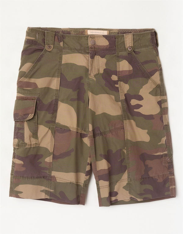 Abercrombie & Fitch Mens Cargo Shorts Medium W34 Khaki Camouflage Cotton