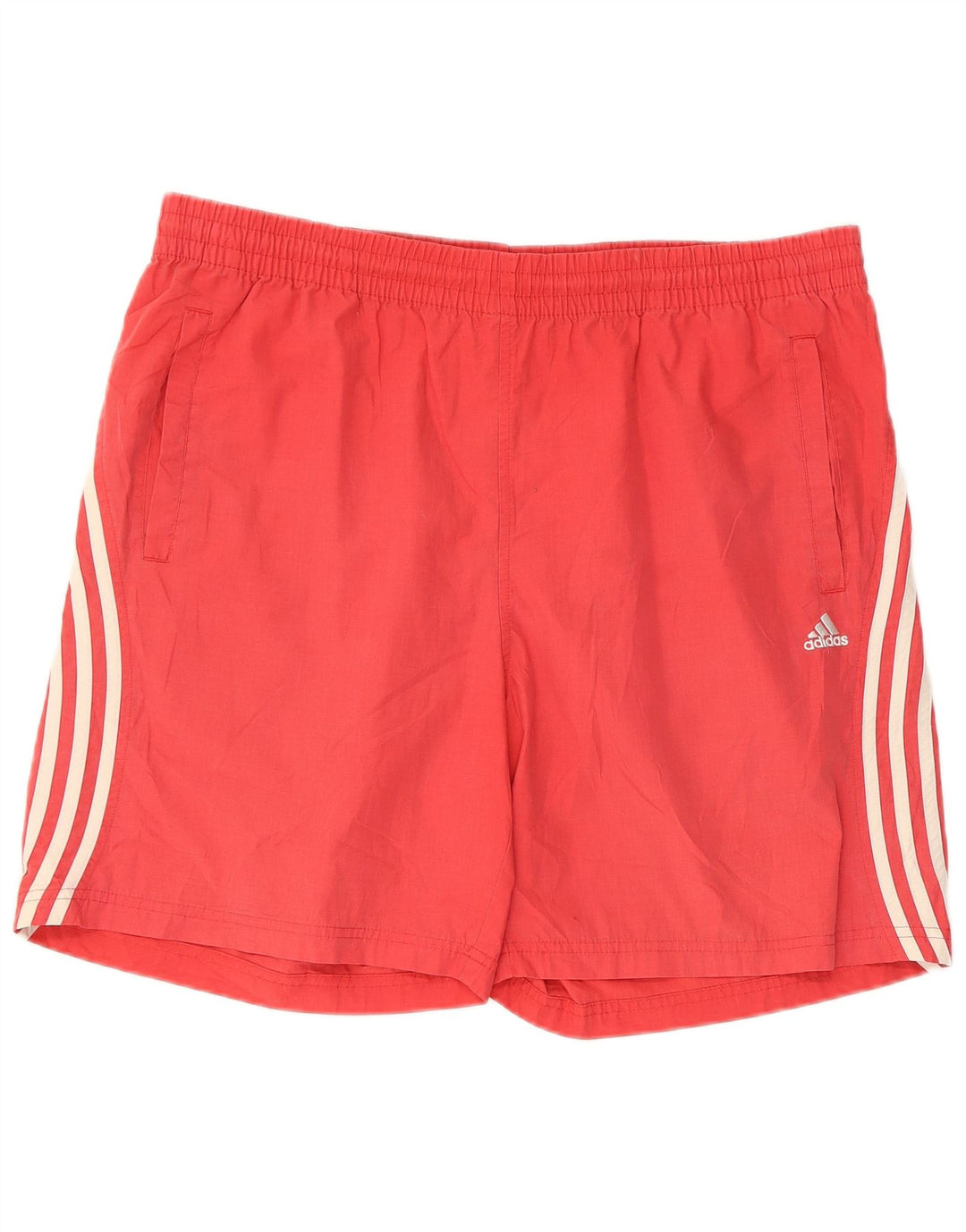 ADIDAS Mens Sport Shorts Large Red Polyester