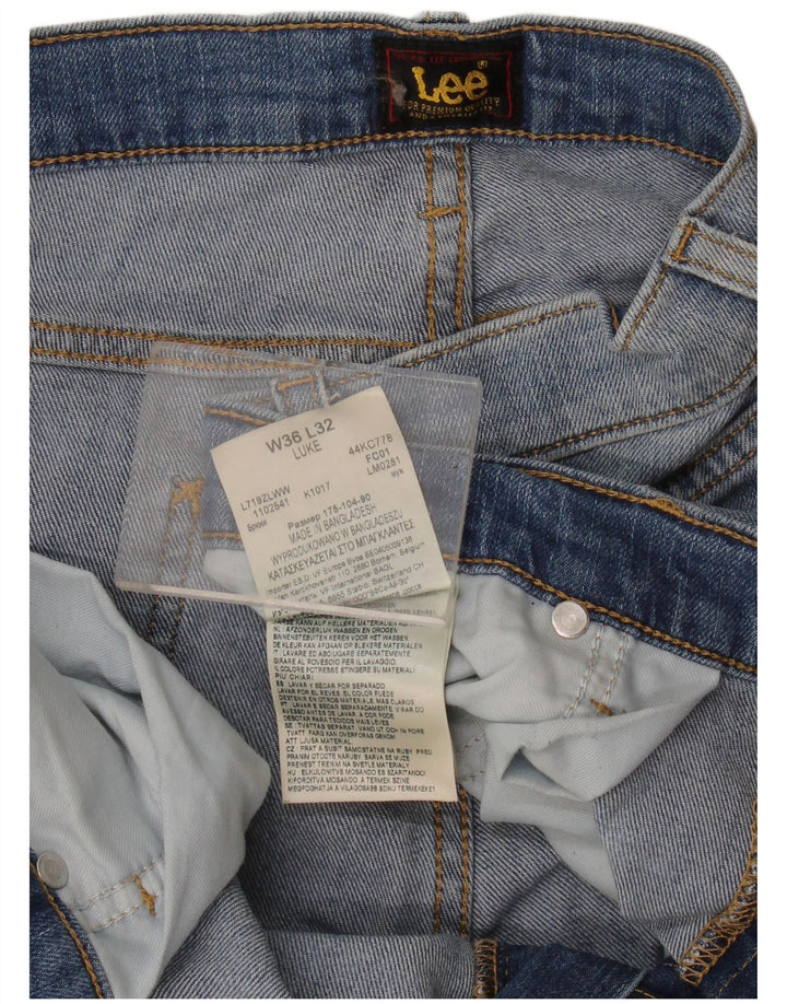 Lee Mens Luke Slim Jeans W36 L32 Blue Cotton