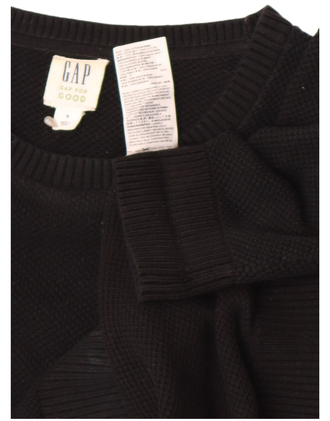 Gap Mens Crew Neck Jumper Sweater Small Black Cotton