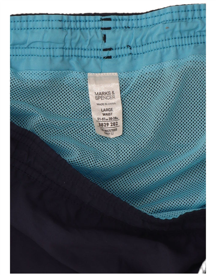 Marks & Spencer Mens Swimming Shorts Large  Navy Blue Polychlorid