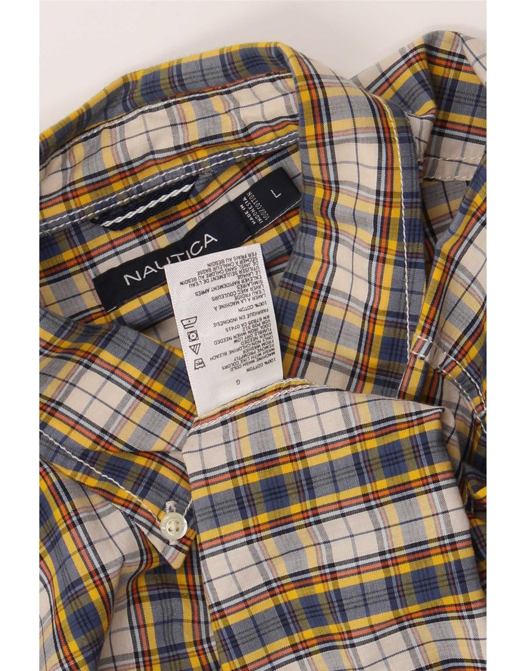 Nautica Mens Shirt Large Multicoloured Check Cotton
