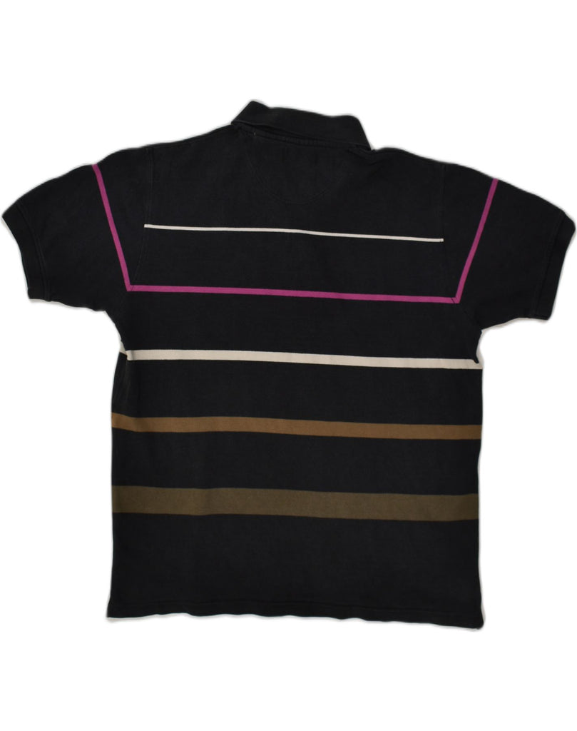 HENRI LLOYD Mens Polo Shirt Medium Black Pinstripe | Vintage Henri Lloyd | Thrift | Second-Hand Henri Lloyd | Used Clothing | Messina Hembry 