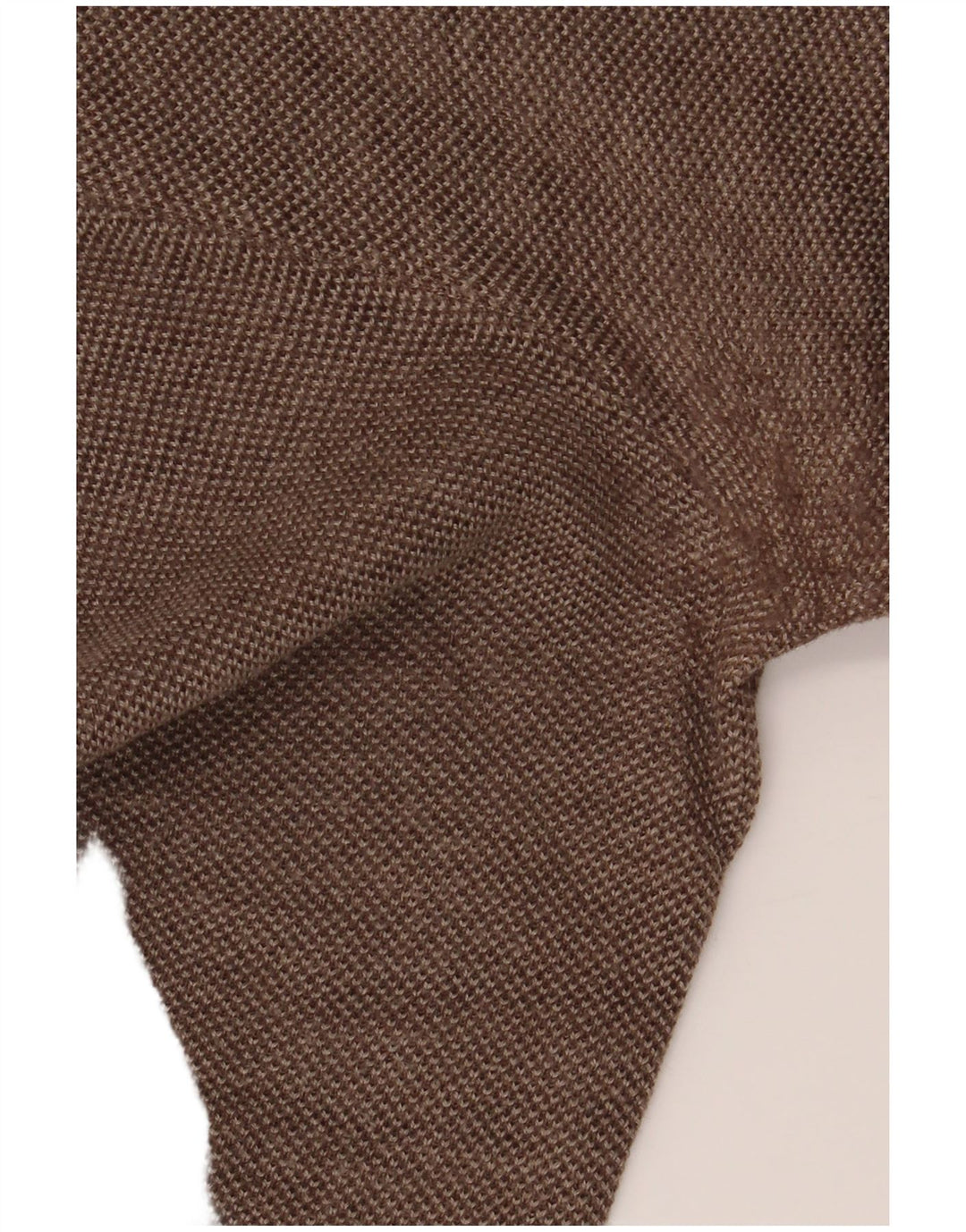 NAVIGARE Womens V-Neck Jumper Sweater UK 16 Large Brown Wool