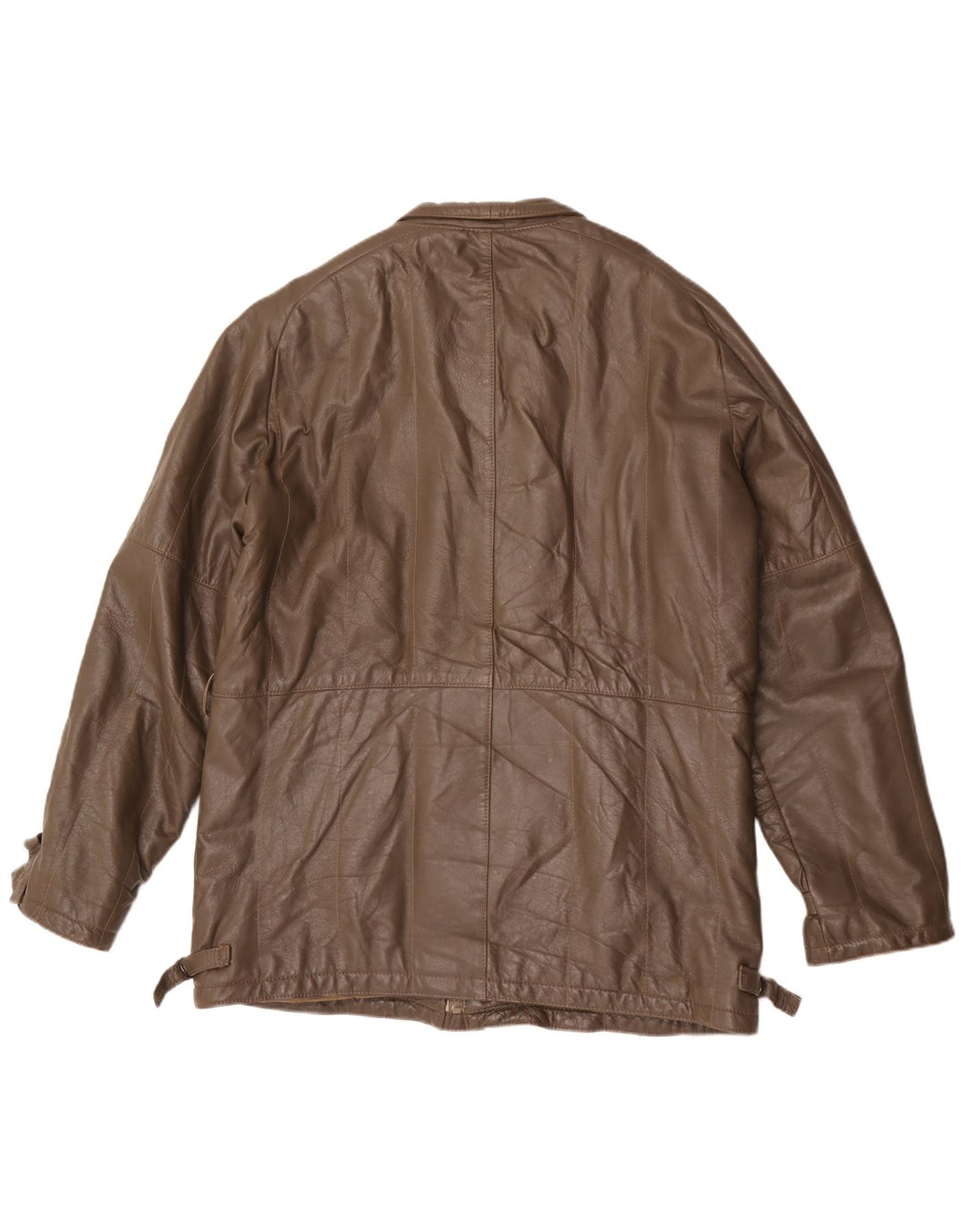 Vintage Mens Leather Jacket IT 54 2XL Brown