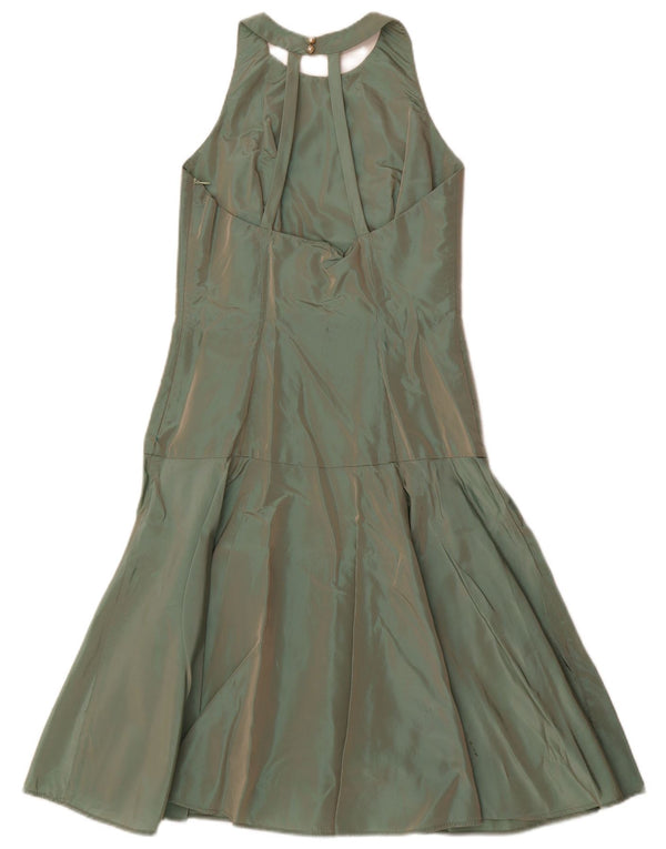 Vintage Womens Mermaid Dress UK 8 Small Green Acetate