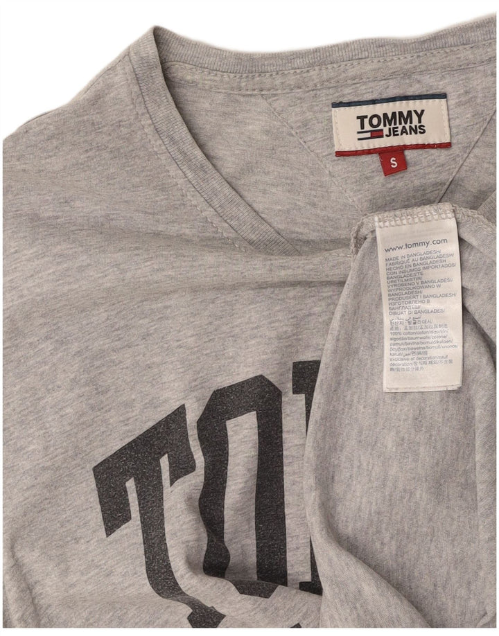 TOMMY HILFIGER Mens Graphic T-Shirt Top Small Grey Cotton