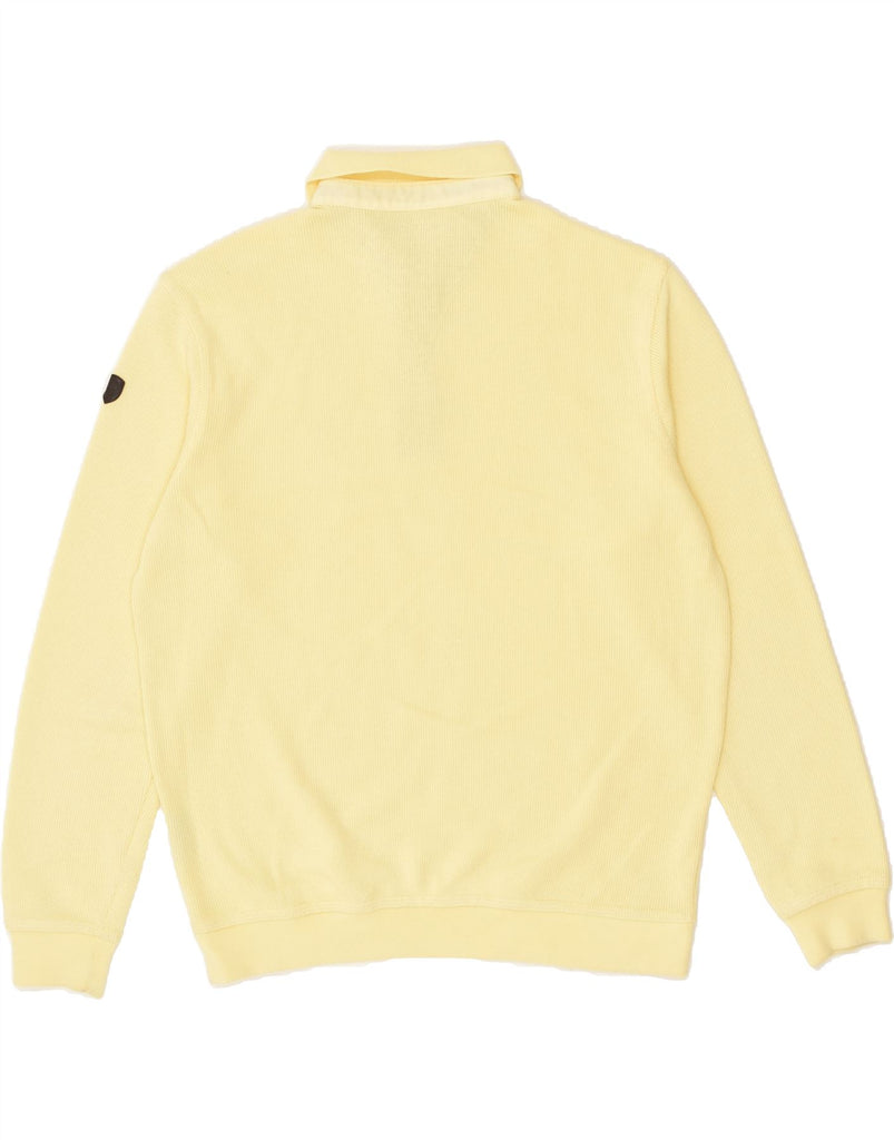 VINTAGE Mens Polo Neck Jumper Sweater Large Yellow Cotton | Vintage Vintage | Thrift | Second-Hand Vintage | Used Clothing | Messina Hembry 