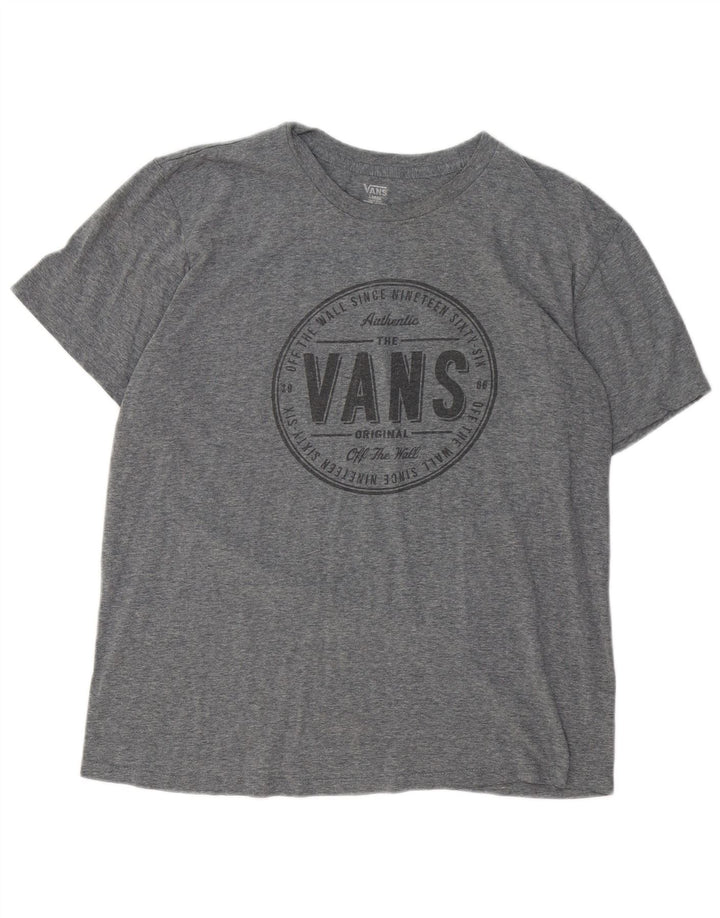 Vans Mens Graphic T-Shirt Top Large Grey Cotton