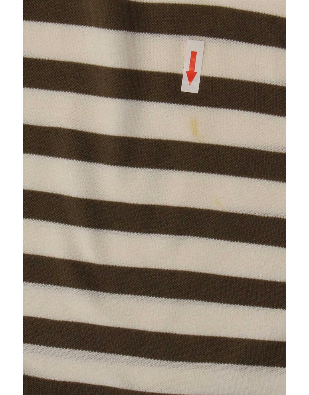 Massimo Dutti Mens Polo Shirt Large Brown Striped Cotton