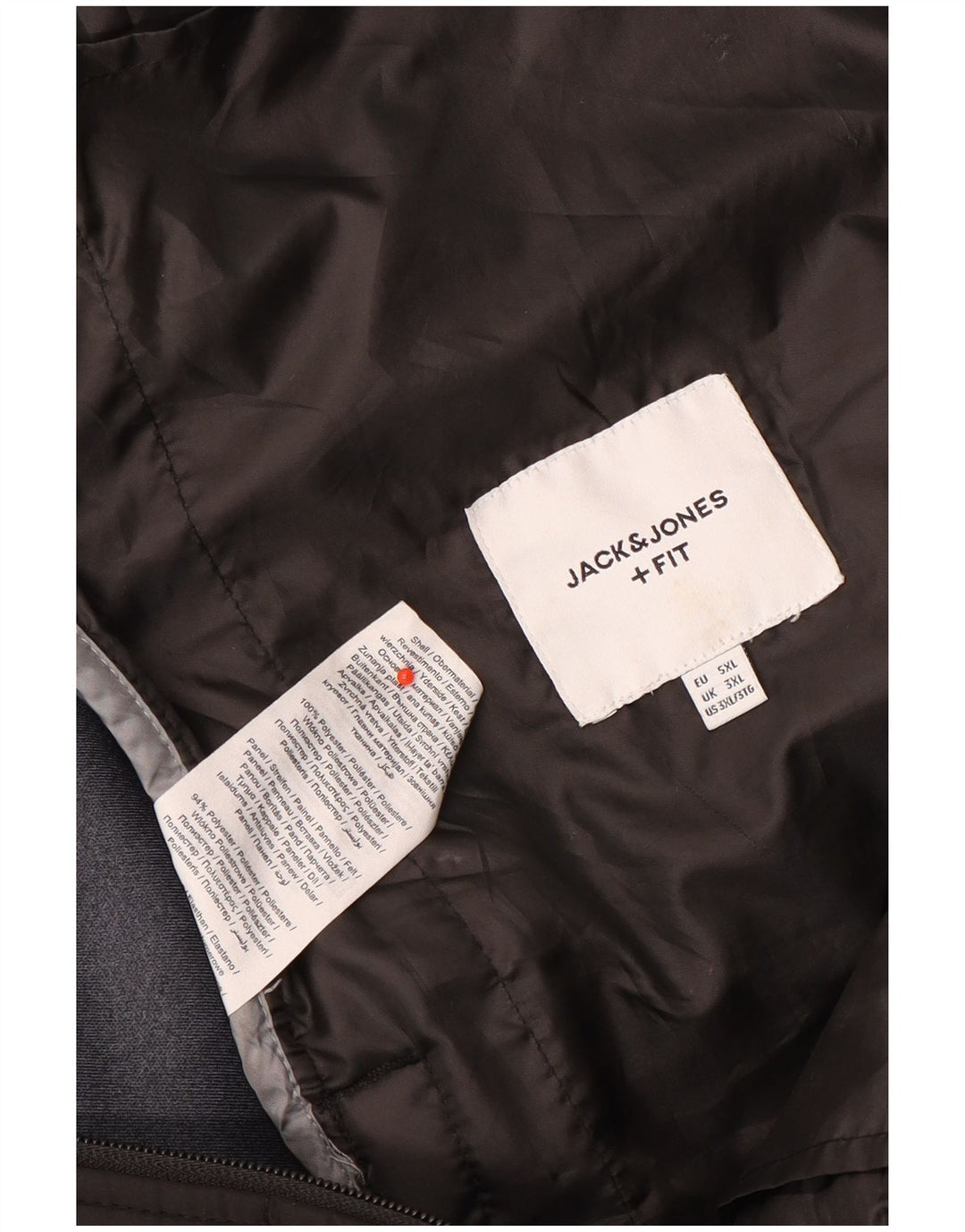 Jack & Jones Mens Hooded Padded Jacket UK 46 3XL Black Polyester