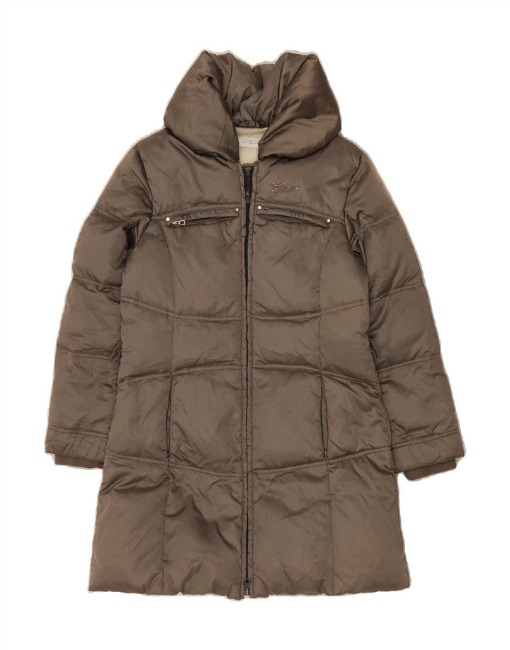 GEOX RESPIRA Girls Padded Coat 9-10 Years Grey Polyamide Vintage Geox Respira and Second-Hand Geox Respira from Messina Hembry 