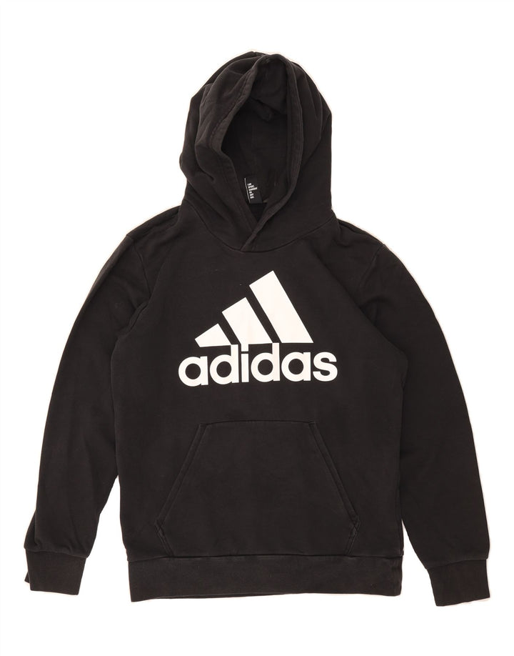 ADIDAS Mens Graphic Hoodie Jumper Medium Black Cotton Vintage Adidas and Second-Hand Adidas from Messina Hembry 