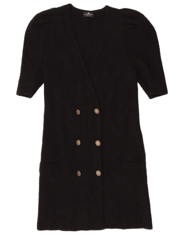Elisabetta Franchi Womens Short Sleeve Shirt Dress IT 44 Medium Black