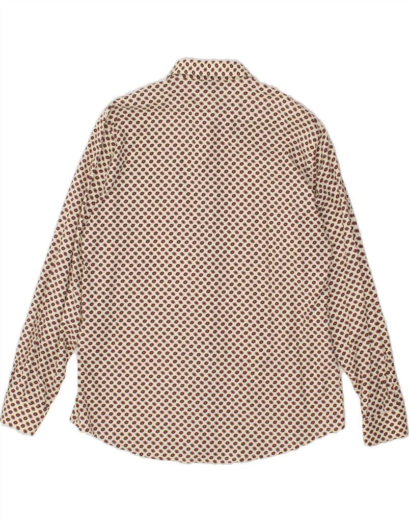 GIULIA GALANTI Womens Abstract Pattern Shirt UK 18 XL Off White Cotton Vintage Giulia Galanti and Second-Hand Giulia Galanti from Messina Hembry 