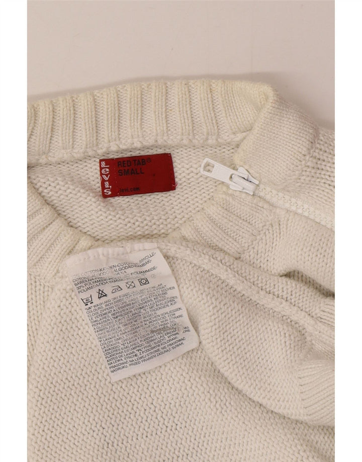 Levi's Mens Graphic Crew Neck Jumper Sweater Small White Cotton