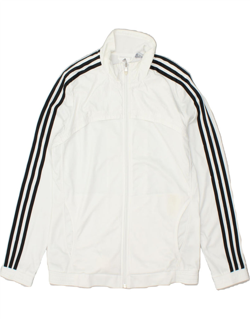 ADIDAS Womens Climalite Tracksuit Top Jacket UK 12/14 Medium White Vintage Adidas and Second-Hand Adidas from Messina Hembry 