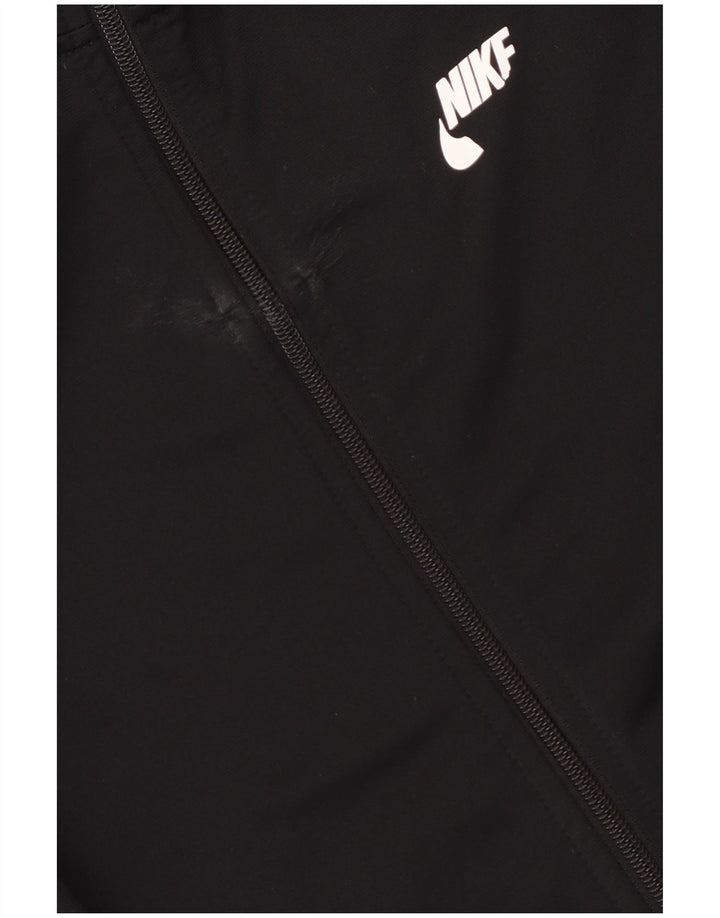 Nike Boys Graphic Tracksuit Top Jacket 13-14 Years XL Black Polyester