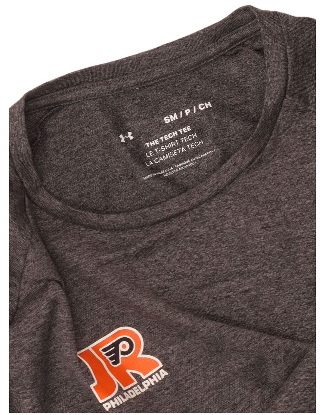 UNDER ARMOUR Mens Philadelphia T-Shirt Top Small Grey Flecked