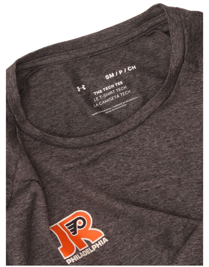 UNDER ARMOUR Mens Philadelphia T-Shirt Top Small Grey Flecked