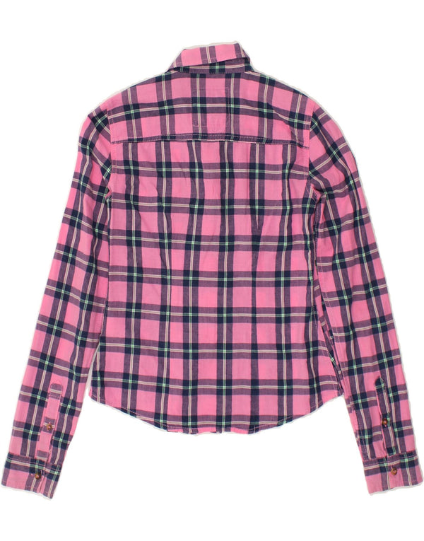 ABERCROMBIE & FITCH Girls Shirt 11-12 Years Medium Pink Check Cotton