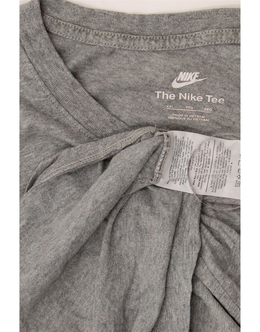 NIKE Mens T-Shirt Top 2XL Grey Flecked Cotton