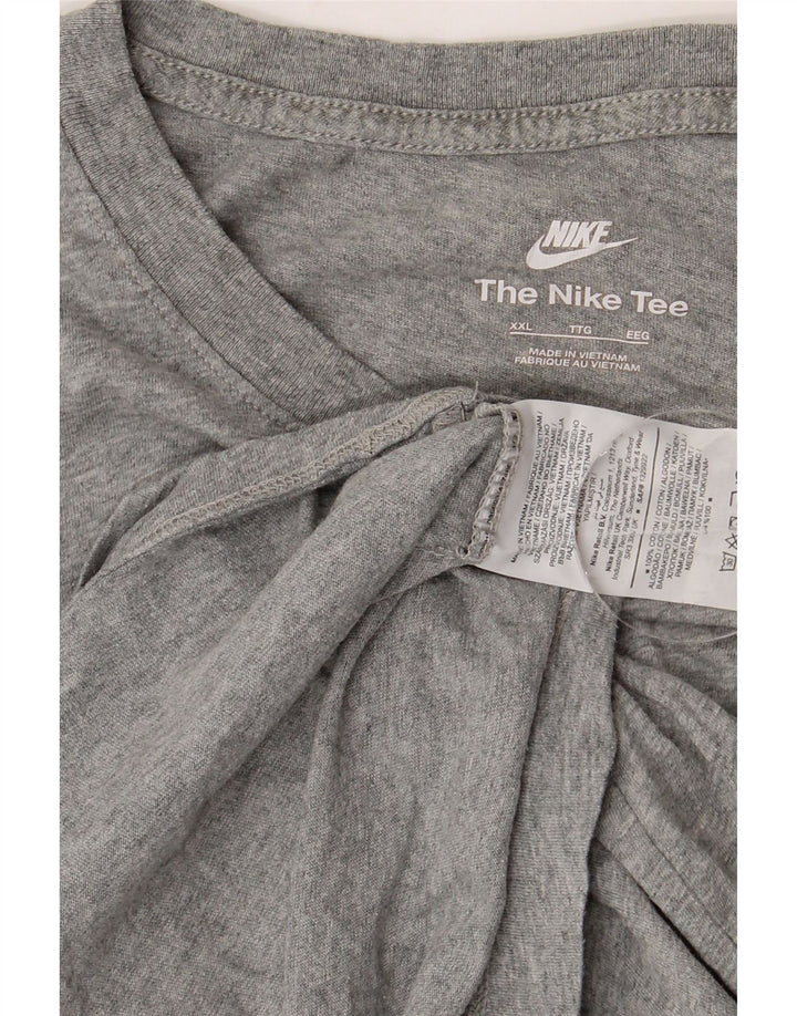 NIKE Mens T-Shirt Top 2XL Grey Flecked Cotton